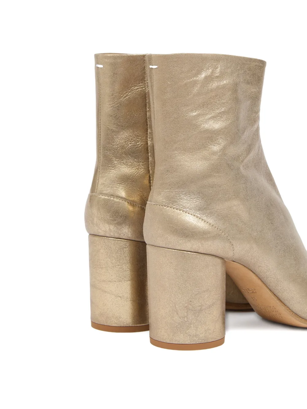 Maison Margiela Tabi Block-heel Ankle Boots In Gold