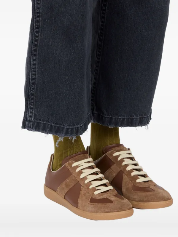 Maison Margiela Replica レザースニーカー | ブラウン | FARFETCH JP
