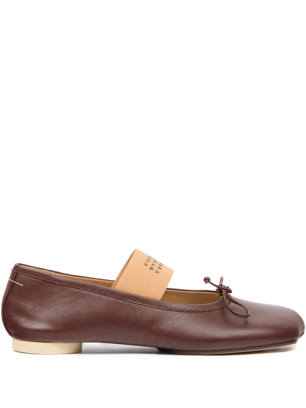 Mm6 Maison Margiela Anatomic Numeric Ballerinas In Brown