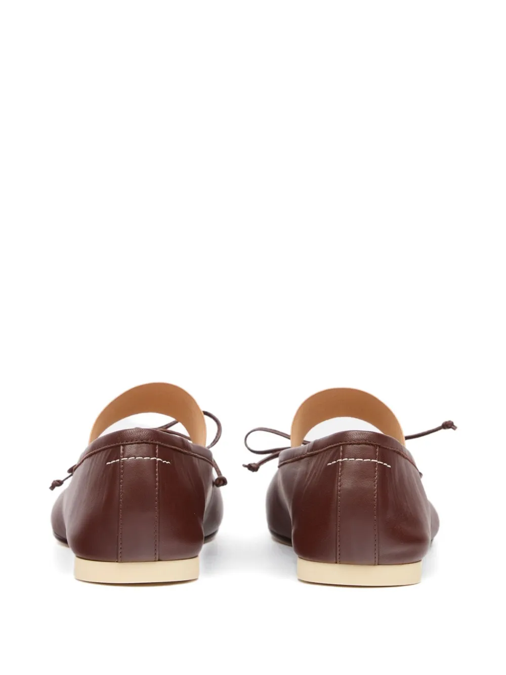 Mm6 Maison Margiela Anatomic Numeric Ballerinas In Brown