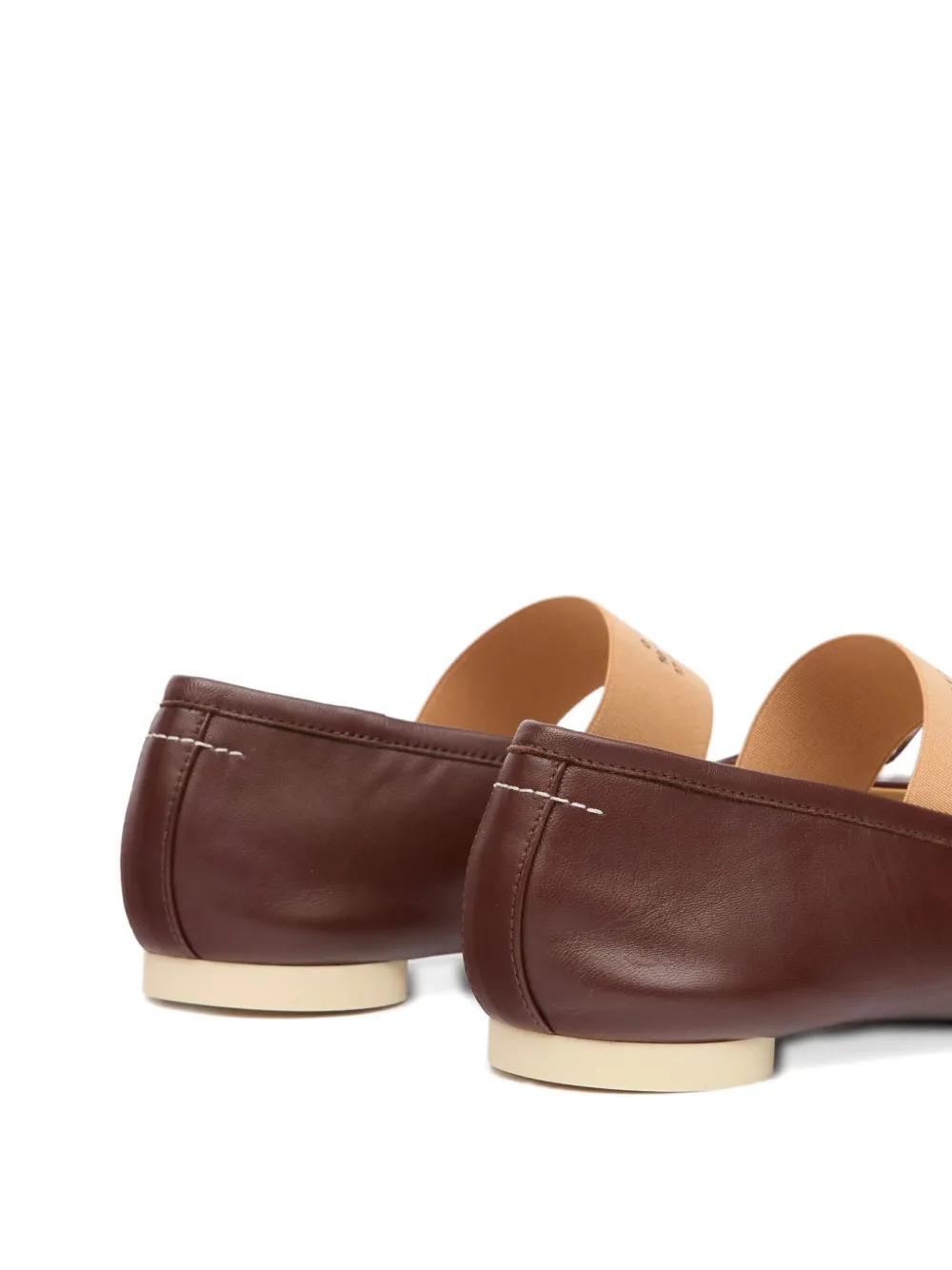 Mm6 Maison Margiela Anatomic Numeric Ballerinas In Brown