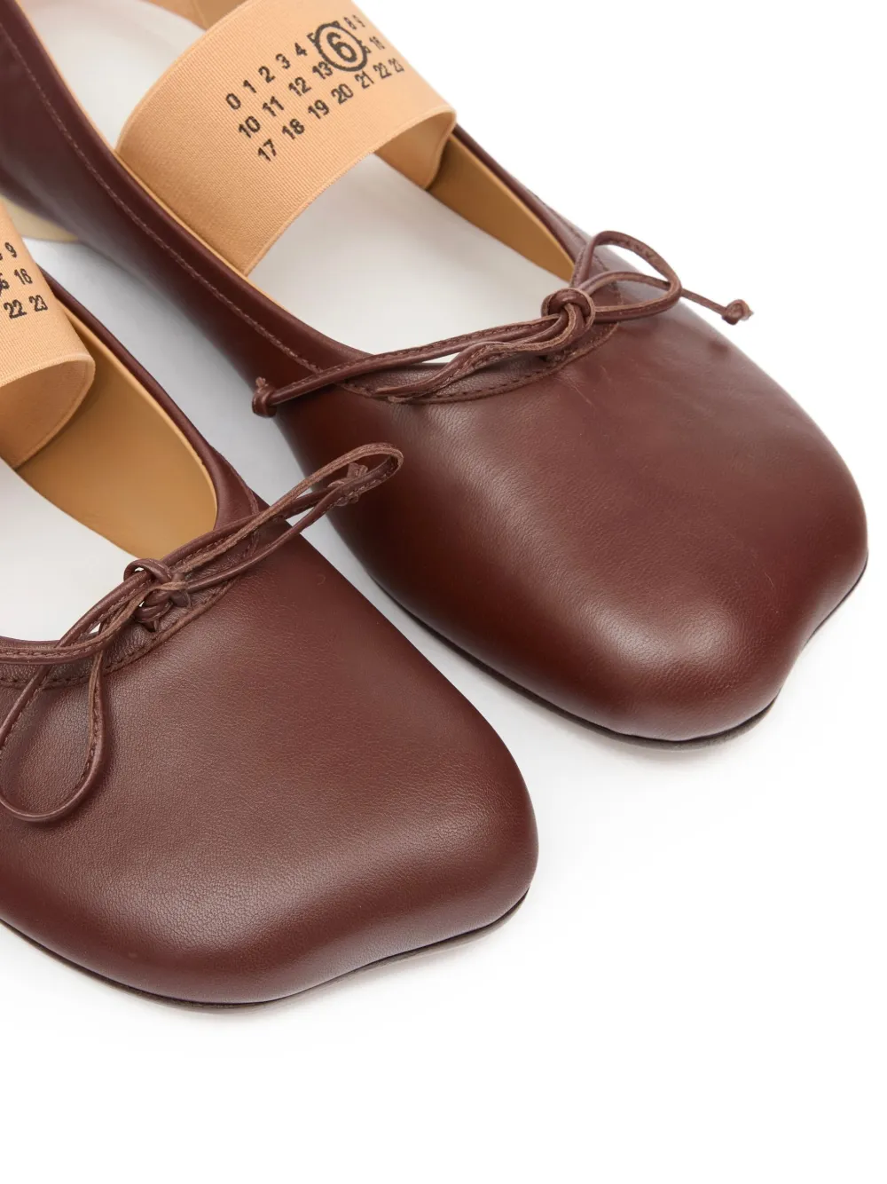 Mm6 Maison Margiela Anatomic Numeric Ballerinas In Brown