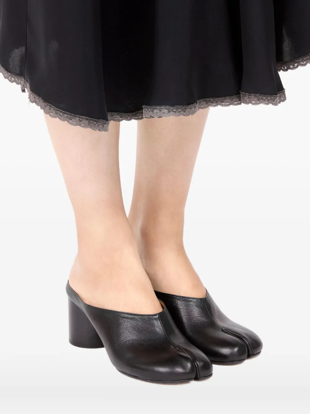 Maison Margiela Tabi Block-heel Mules In Black