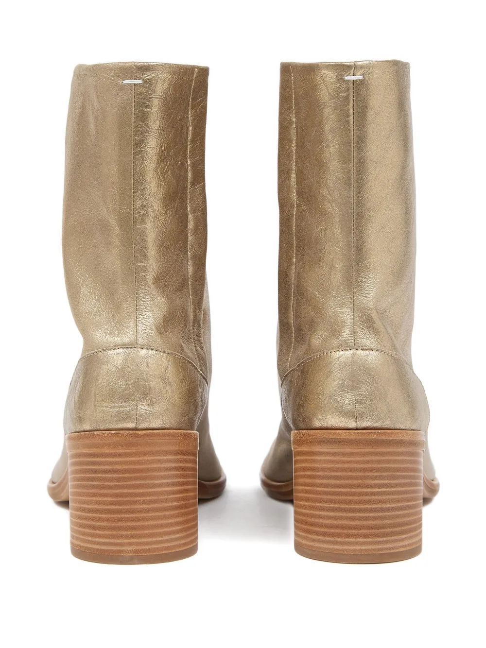 Maison Margiela 60mm Tabi Block-heel Ankle Boots In Gold