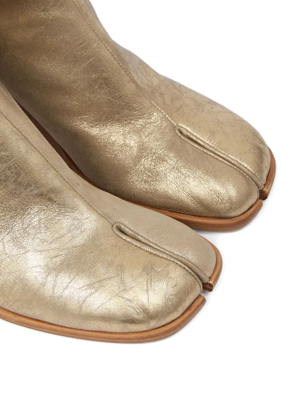 Maison Margiela 60mm Tabi Block-heel Ankle Boots In Gold