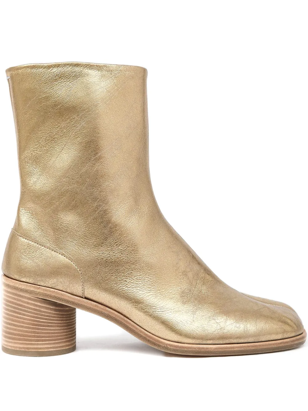 Maison Margiela 60mm Tabi Block-heel Ankle Boots In Gold