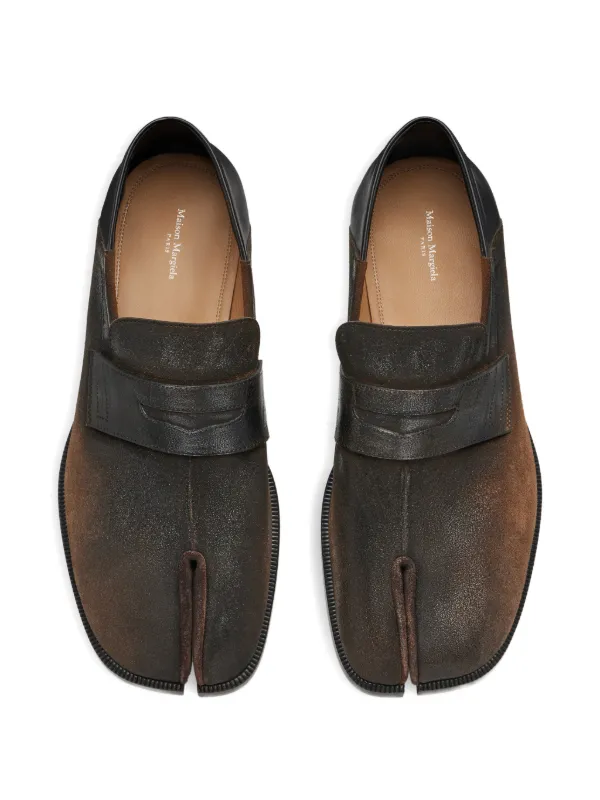 Maison Margiela Tabi ローファー　スウェード　ダークブラウン Maison Margiela Tabi ペニーローファー | ブラウン | FARFETCH JP