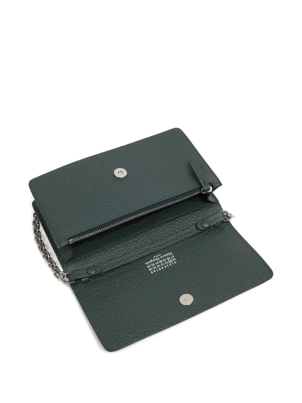 Maison Margiela Four Stitches Chain Wallet In Gray