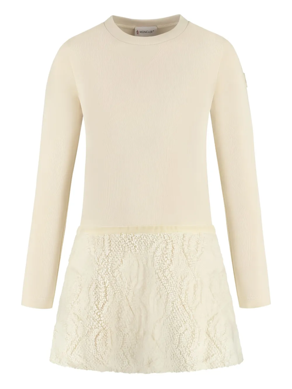 Moncler Enfant textured-panel midi dress | Neutrals | Image 1