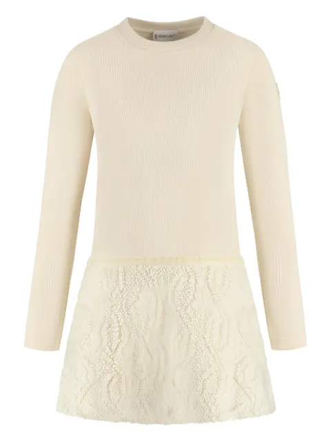 Moncler Enfant textured-panel midi dress