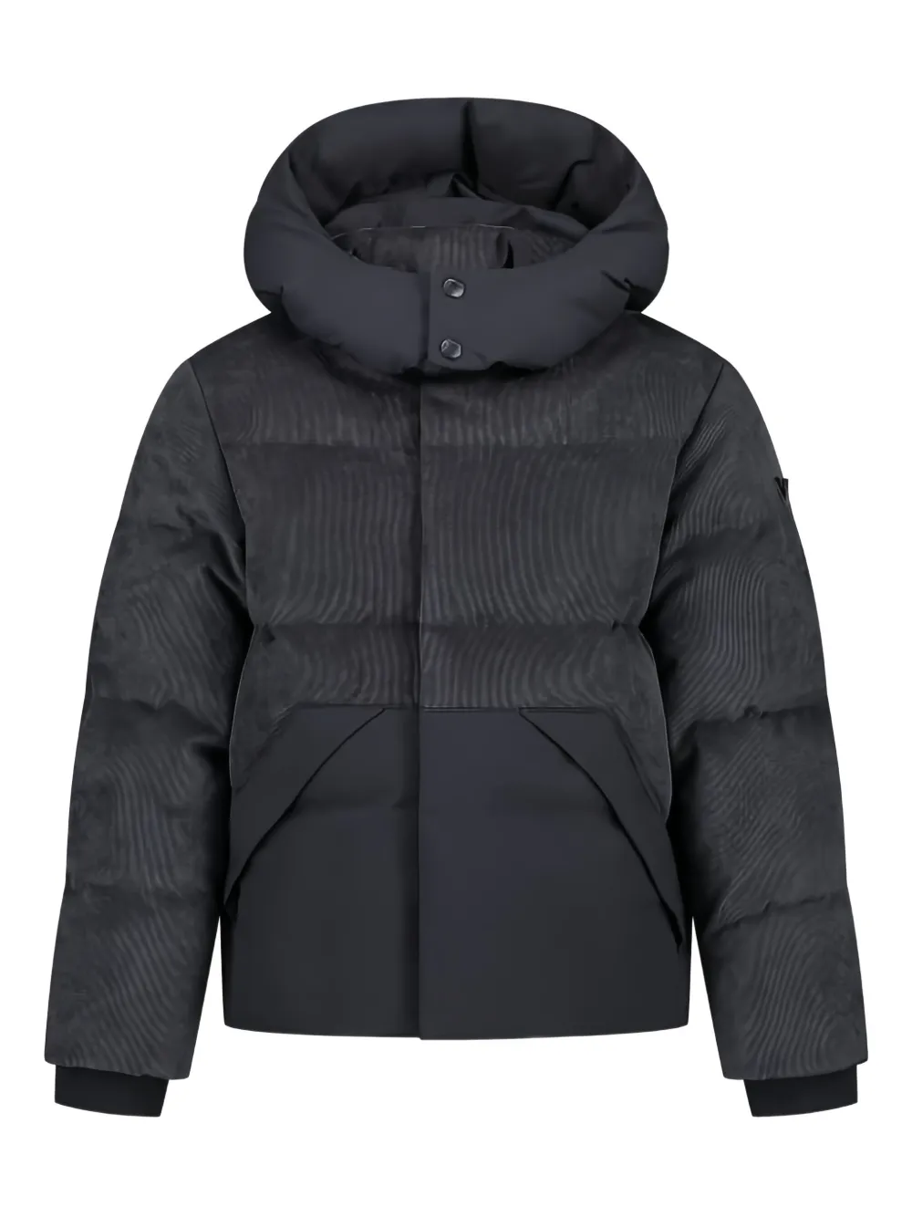 Emporio Armani Hooded Padded Coat In Black