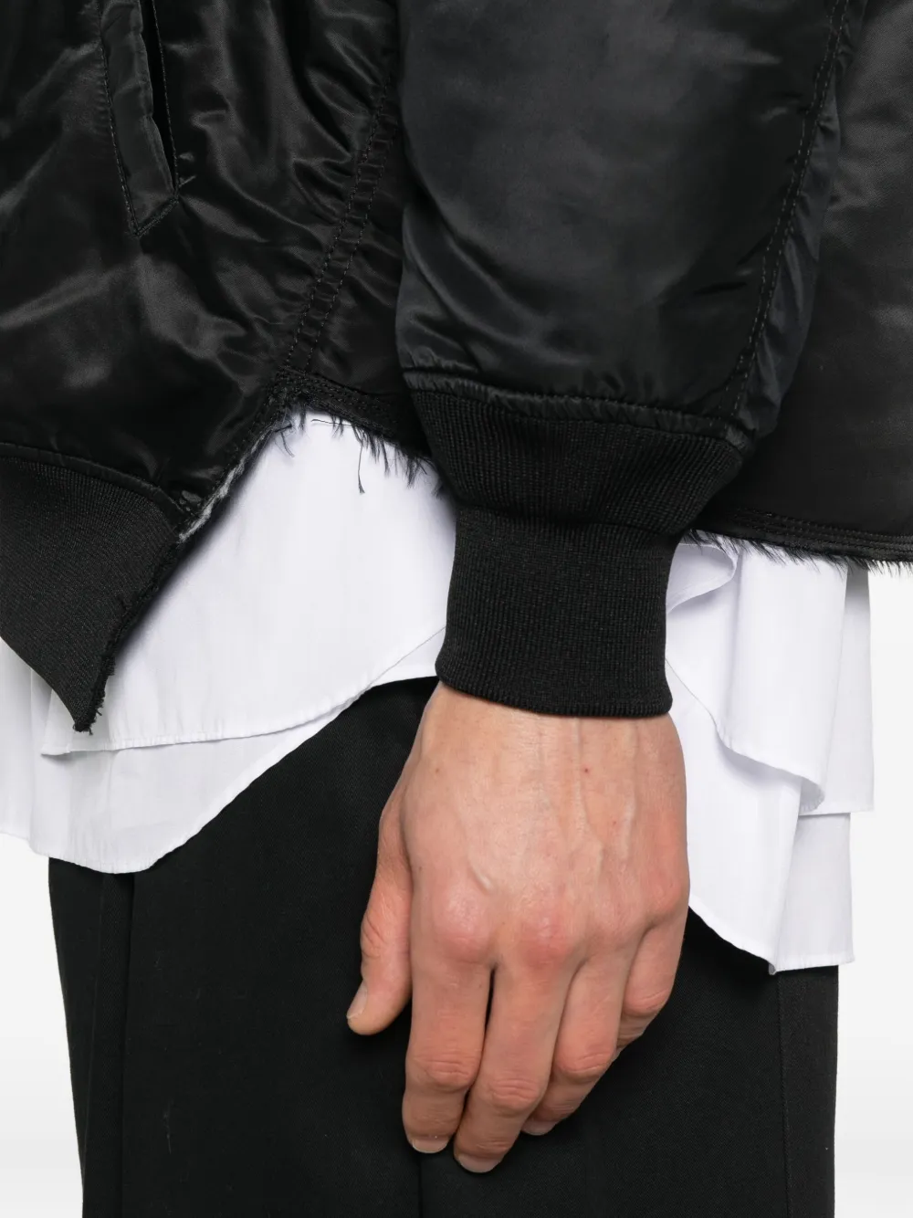 Black Comme Des Garçons MA-1 asymmetrisch bomberjack Zwart