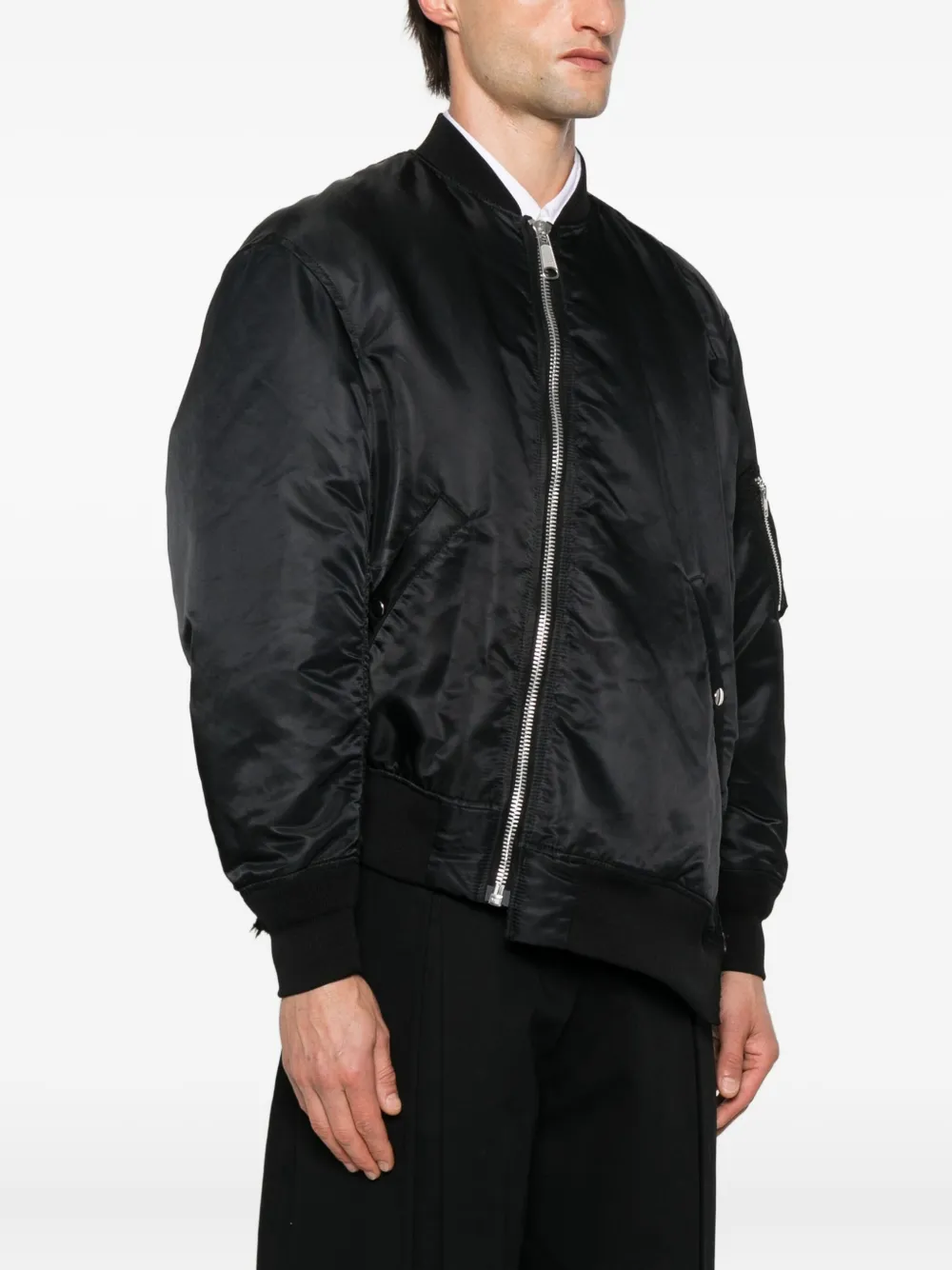 Black Comme Des Garçons MA-1 asymmetrisch bomberjack Zwart