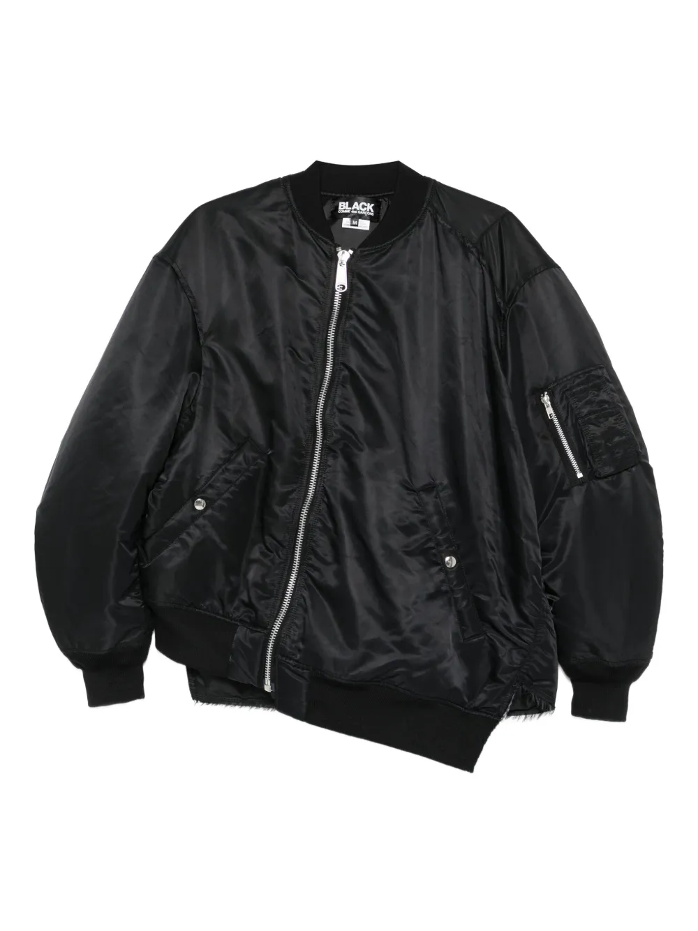 Black Comme Des Garçons MA-1 asymmetric bomber jacket | Black | Image 1