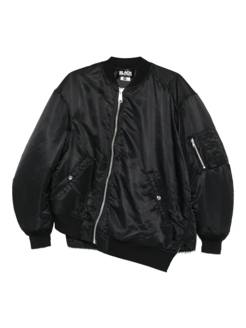 Black Comme Des Garçons MA-1 asymmetric bomber jacket