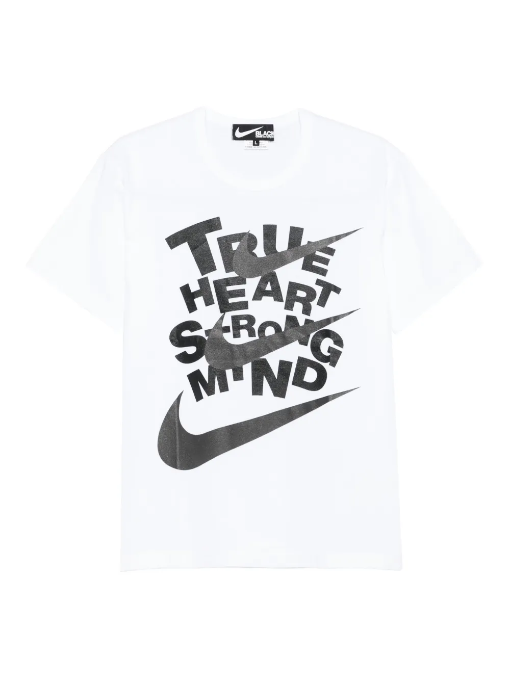 Black Comme Des Garçons playera con eslogan estampado | blanco | Image 1