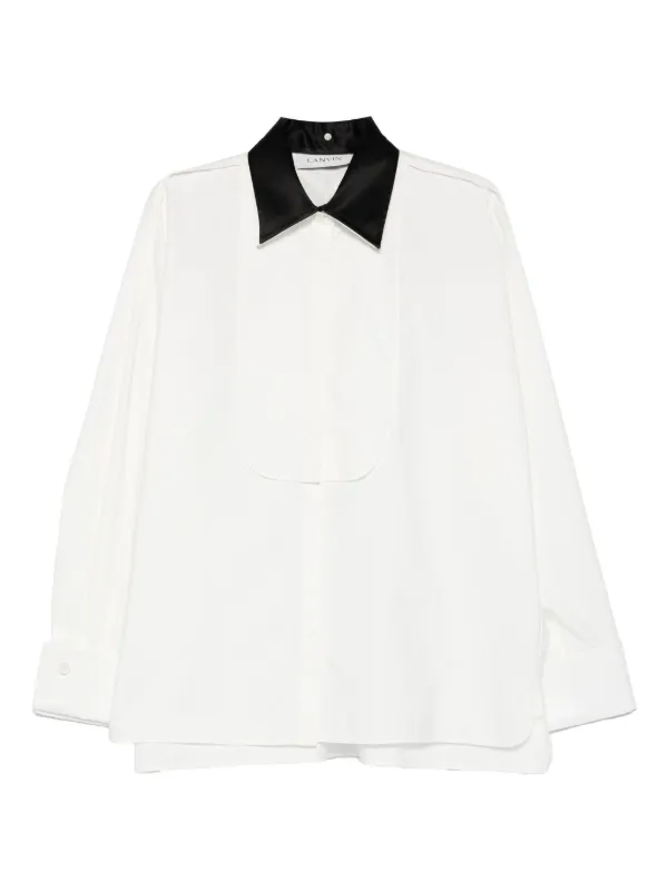 Lanvin Contrasting-collar Shirt in White