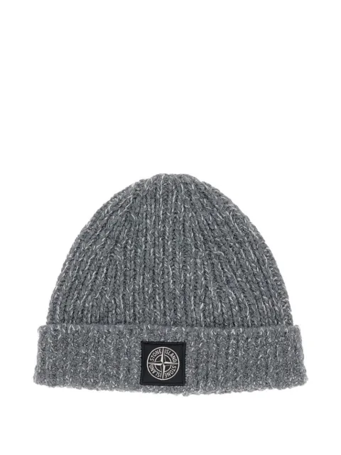 Stone Island ribbed patch beanie