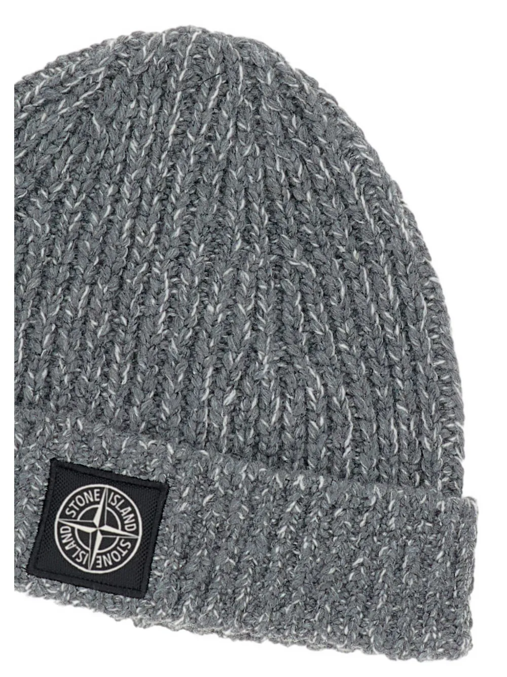 Stone Island ribbed patch beanie - Grijs