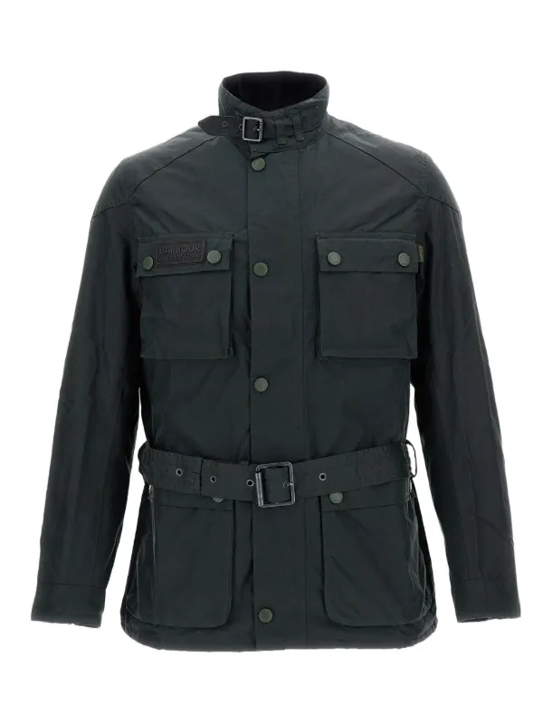 Barbour International Blackwell Belted Jacket | Grey | FARFETCH ID