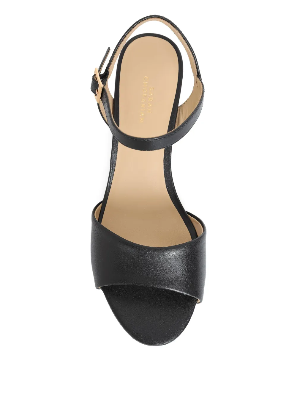 Sarah Chofakian 50mm Capuccino ankle strap sandals Zwart