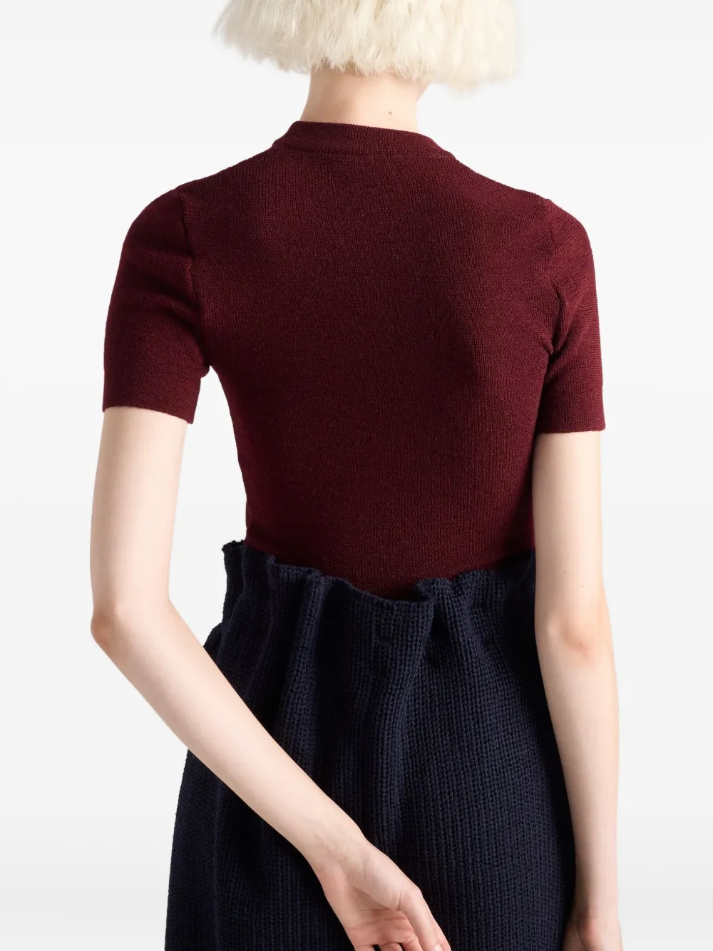 Prada Gebreide wollen straight rok Zwart