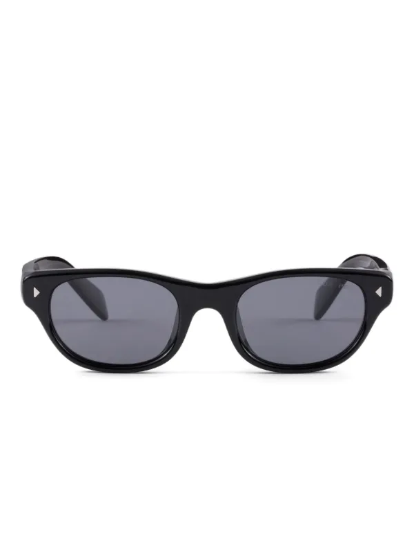 Prada Eyewear ラウンドフレーム サングラス | ブラック | FARFETCH JP