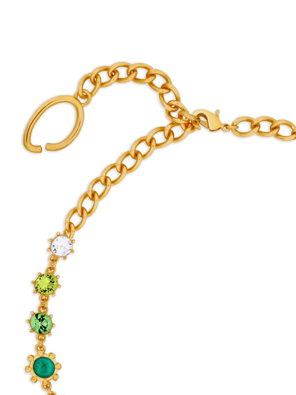 Oscar de la Renta Schakelhalsketting met steen - Groen