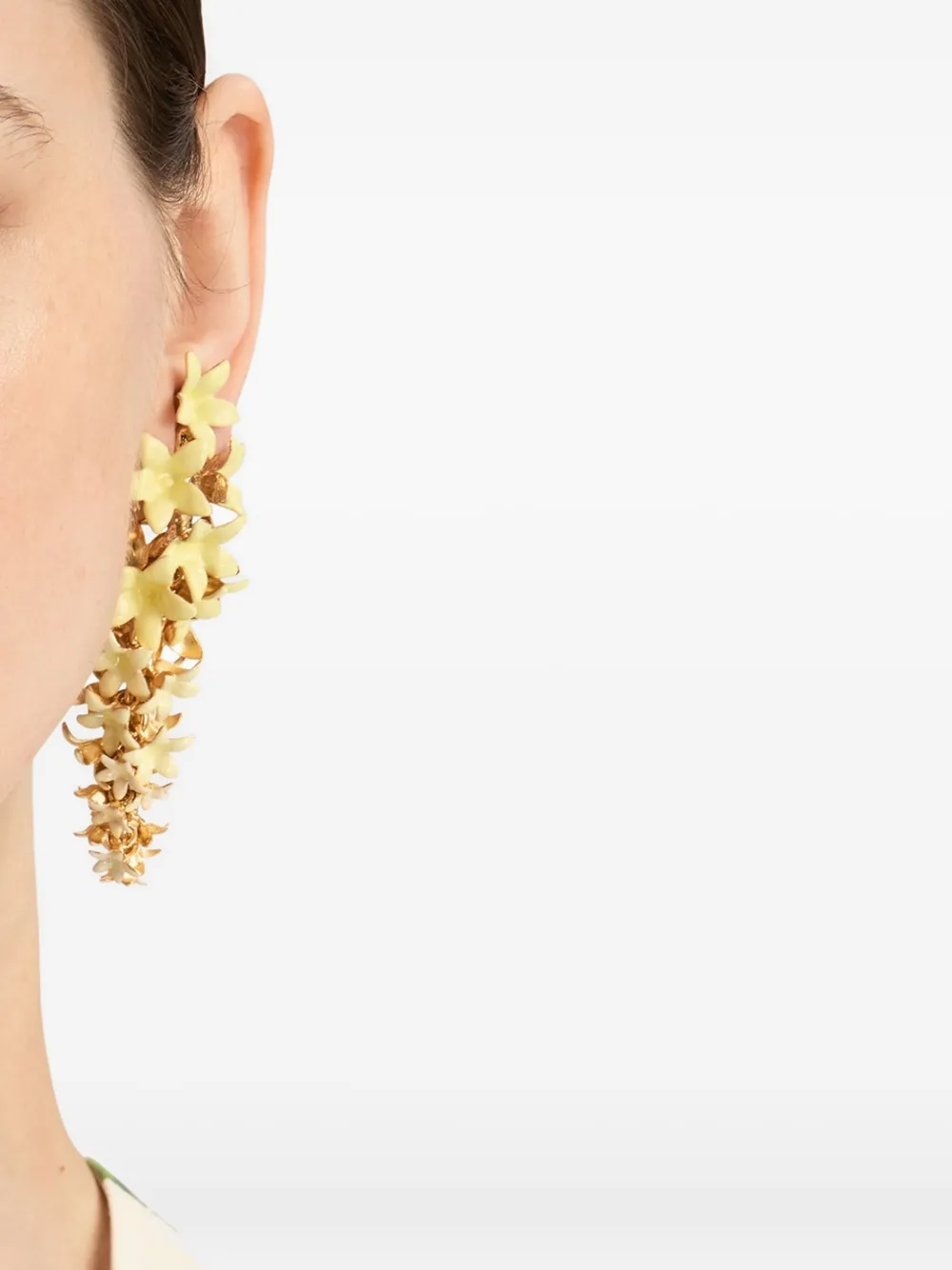 Oscar de la Renta Oorbellen met bloemen - Geel
