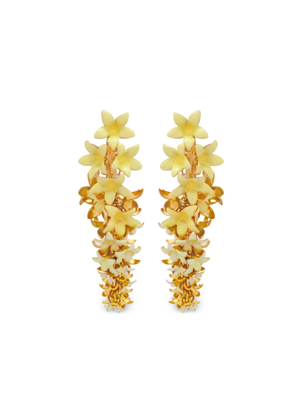 Oscar De La Renta Floral Drop Earrings In Gold