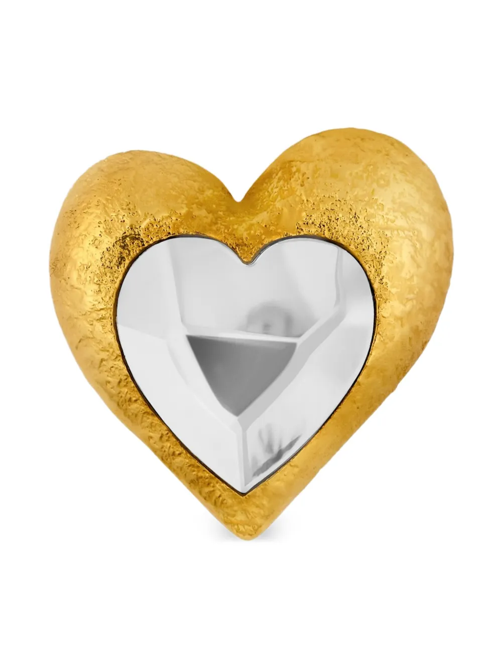Oscar De La Renta Heart Brooch In Gold