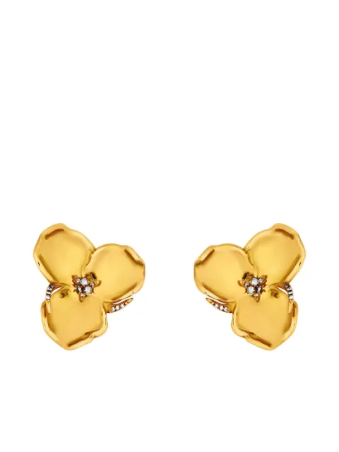 Oscar de la Renta floral stud earrings