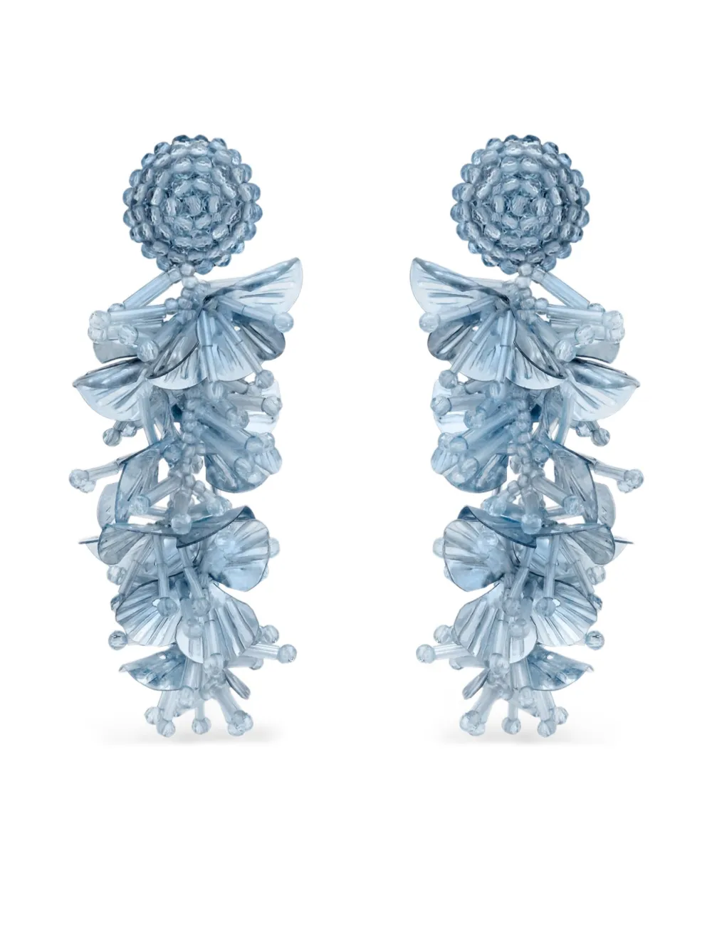 Oscar de la Renta Orecchini a fiore con paillettes - Blu