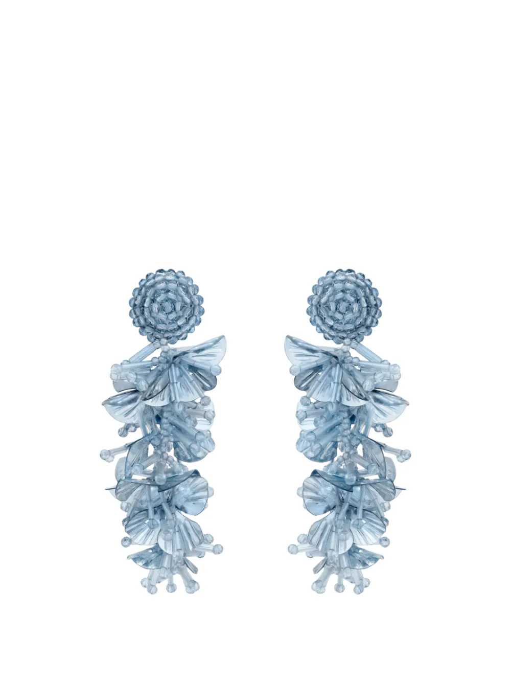 Oscar de la Renta Orecchini a fiore con paillettes - Blu