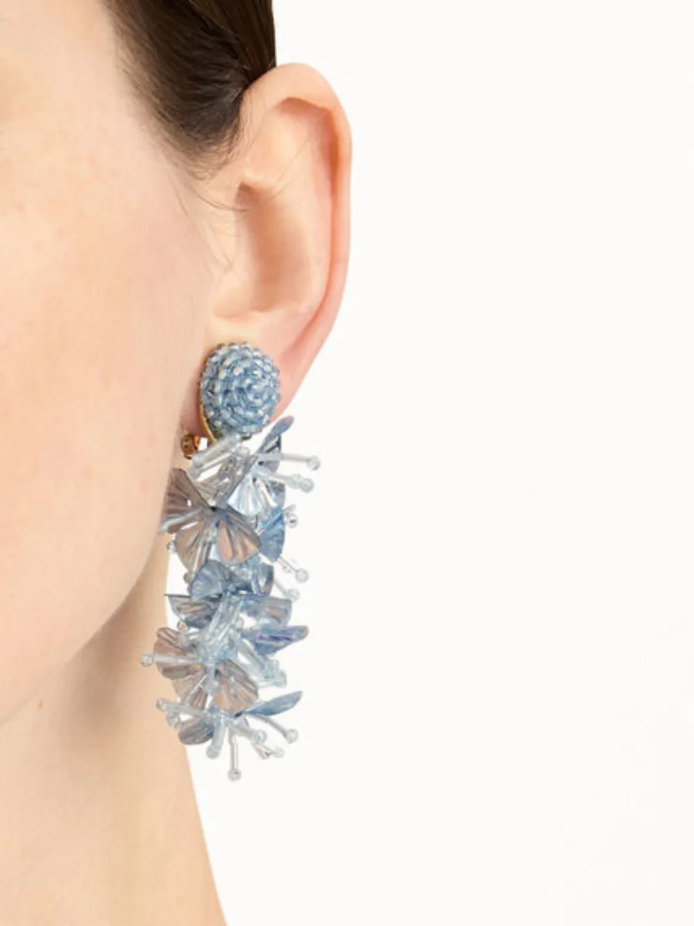 Oscar de la Renta Oorbellen verfraaid met pailletten - Blauw