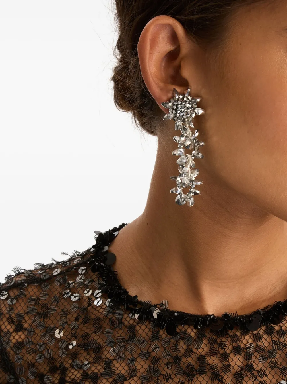 Oscar de la Renta Post-back oorbellen met kralen pompon - Zilver