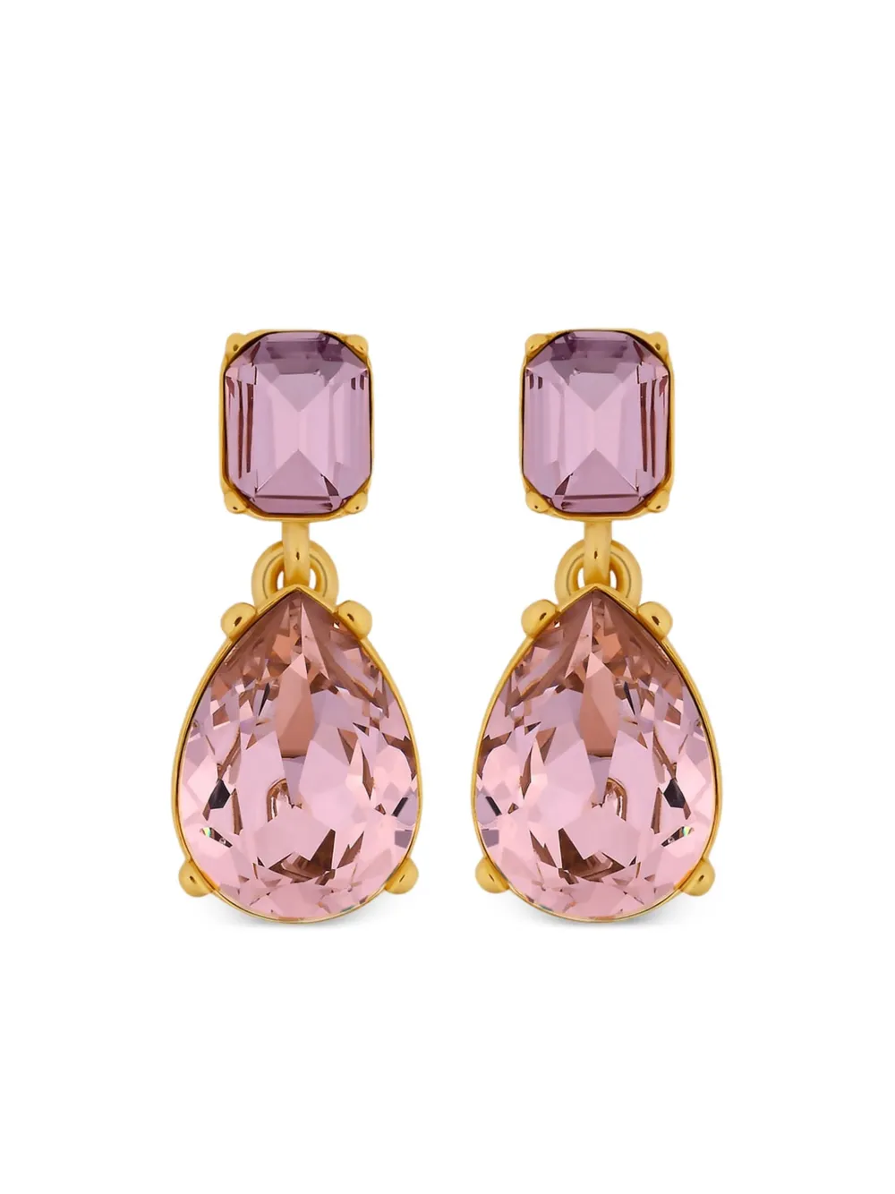 Oscar De La Renta Crystal-embellished Earrings In Purple