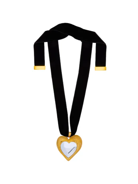 Oscar de la Renta heart-pendant choker necklace