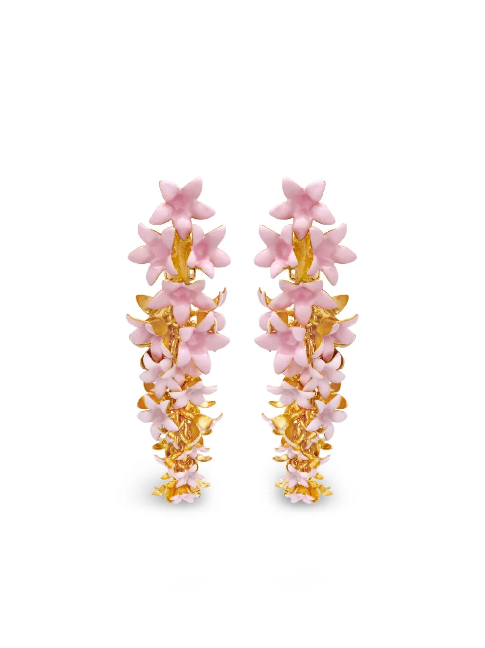 Oscar De La Renta Floral Drop Earrings In Pink