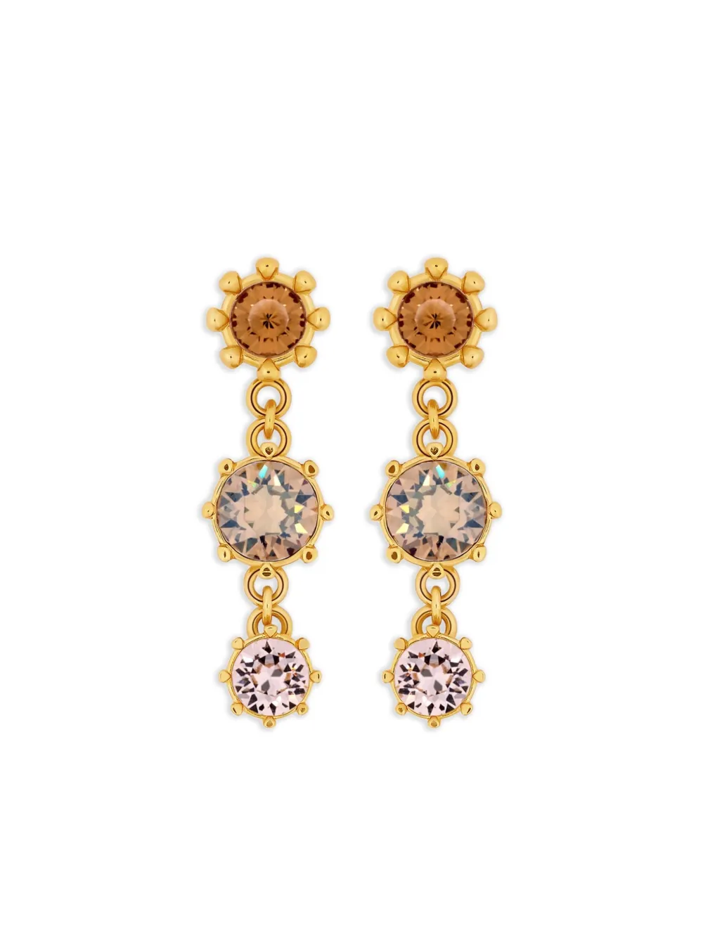 Oscar De La Renta Crystal-embellished Drop Earrings In Gold