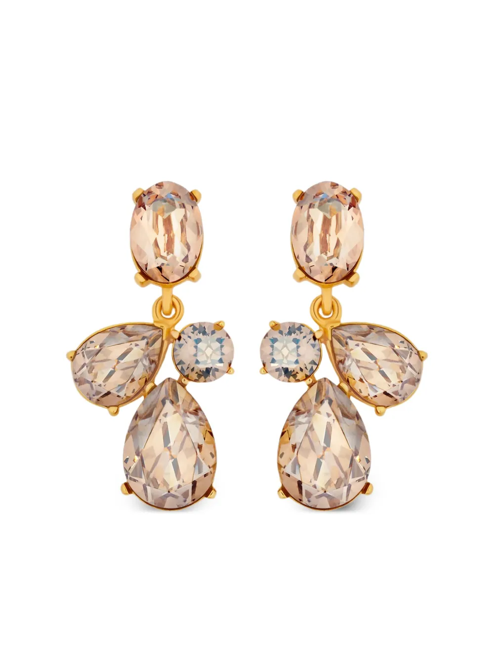 Oscar De La Renta Candy Drop Crystal-embellished Earrings In Gold