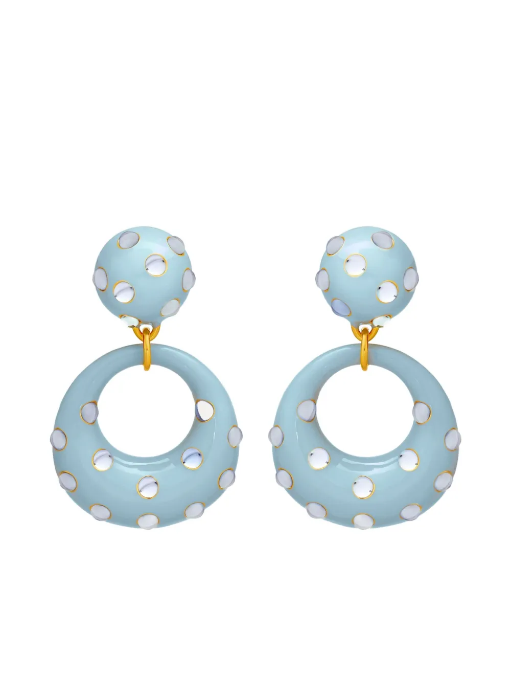 Oscar de la Renta Orecchini tondi con pietre - Blu