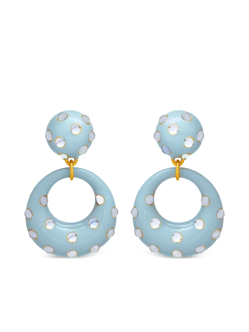Oscar De La Renta Stones Round Earrings In Blue