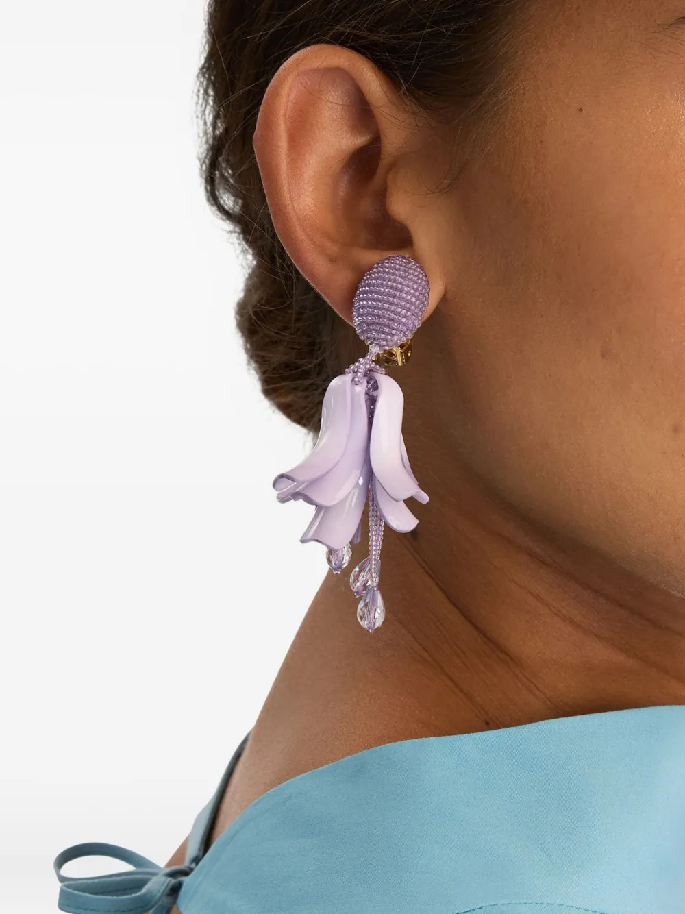 Oscar de la Renta Oorbellen met kralen - Paars