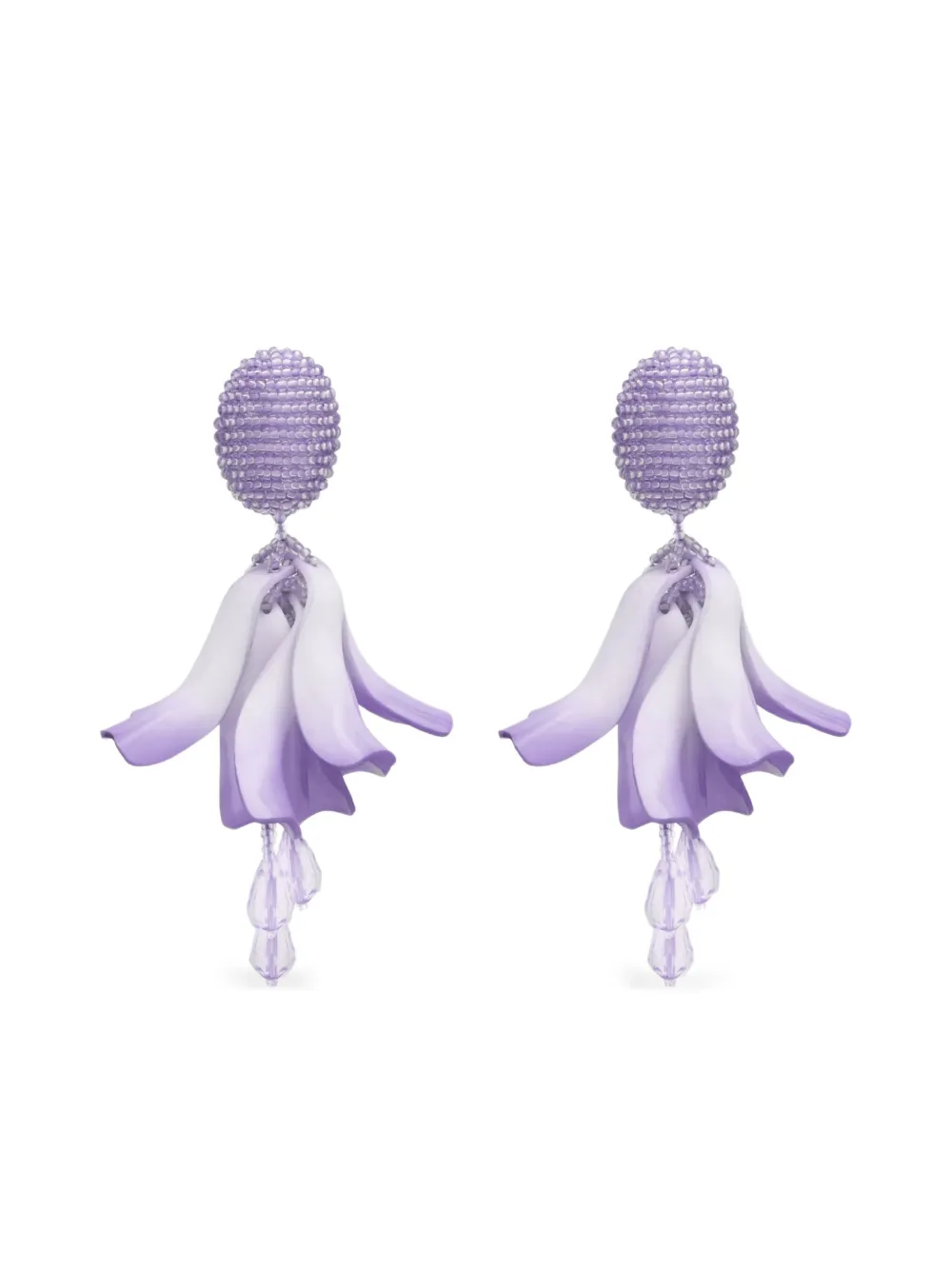 Oscar de la Renta Orecchini pendenti a fiori - Viola