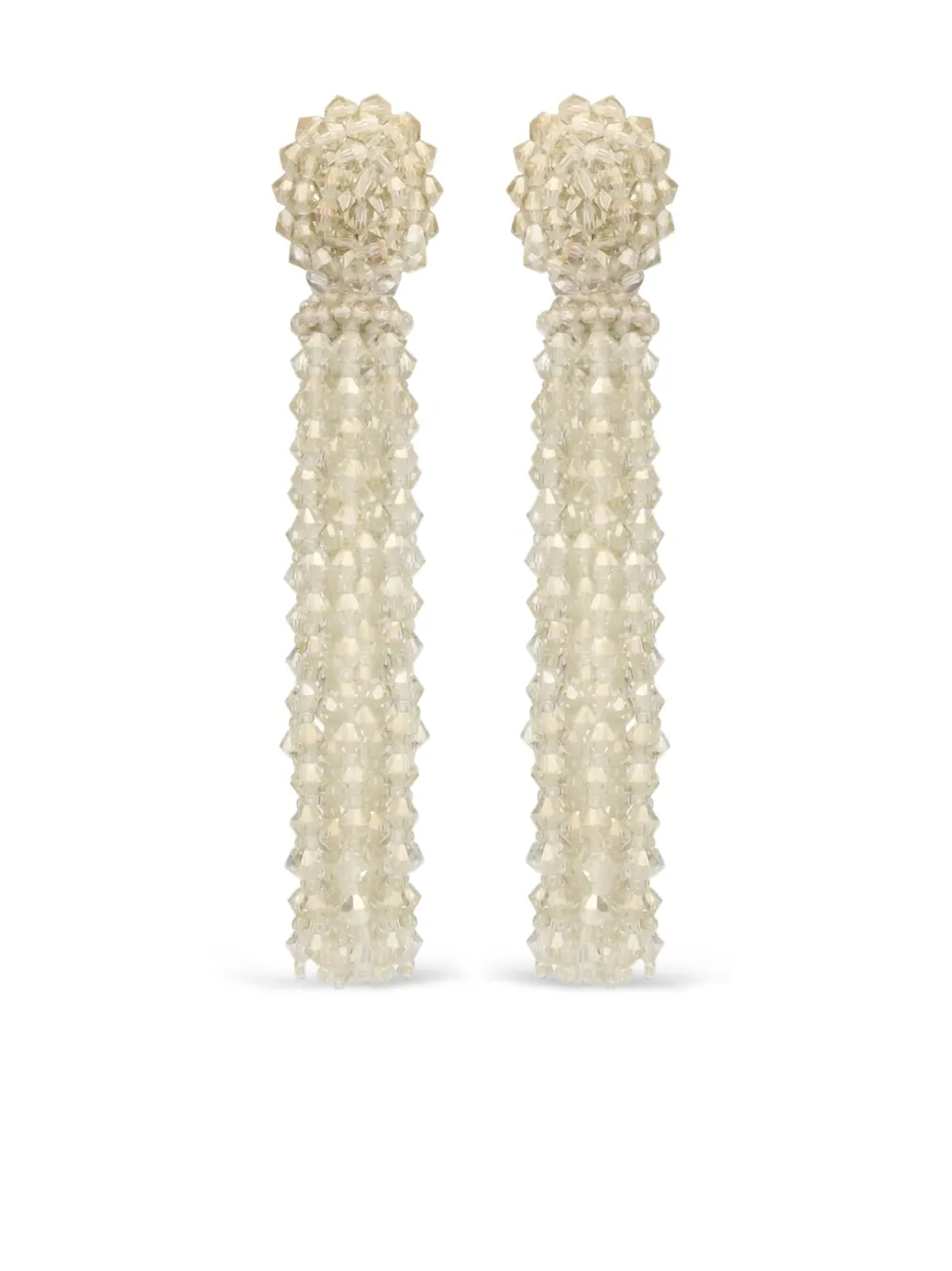 Oscar De La Renta Bead-embellished Clip-on Earrings In Neutral