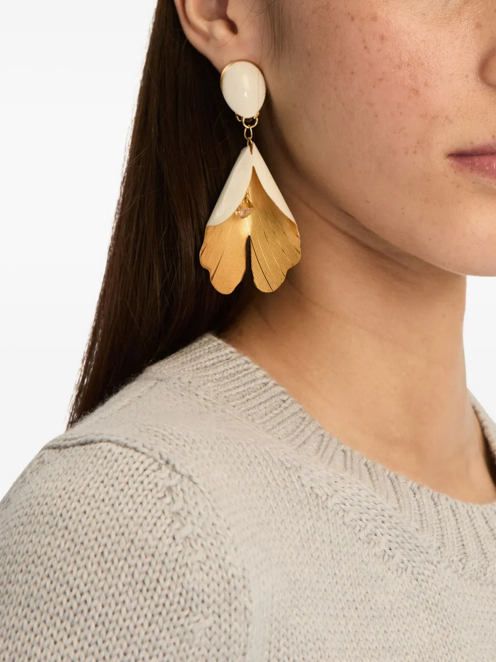 Oscar de la Renta Bellflower-vormige oorbellen - Goud