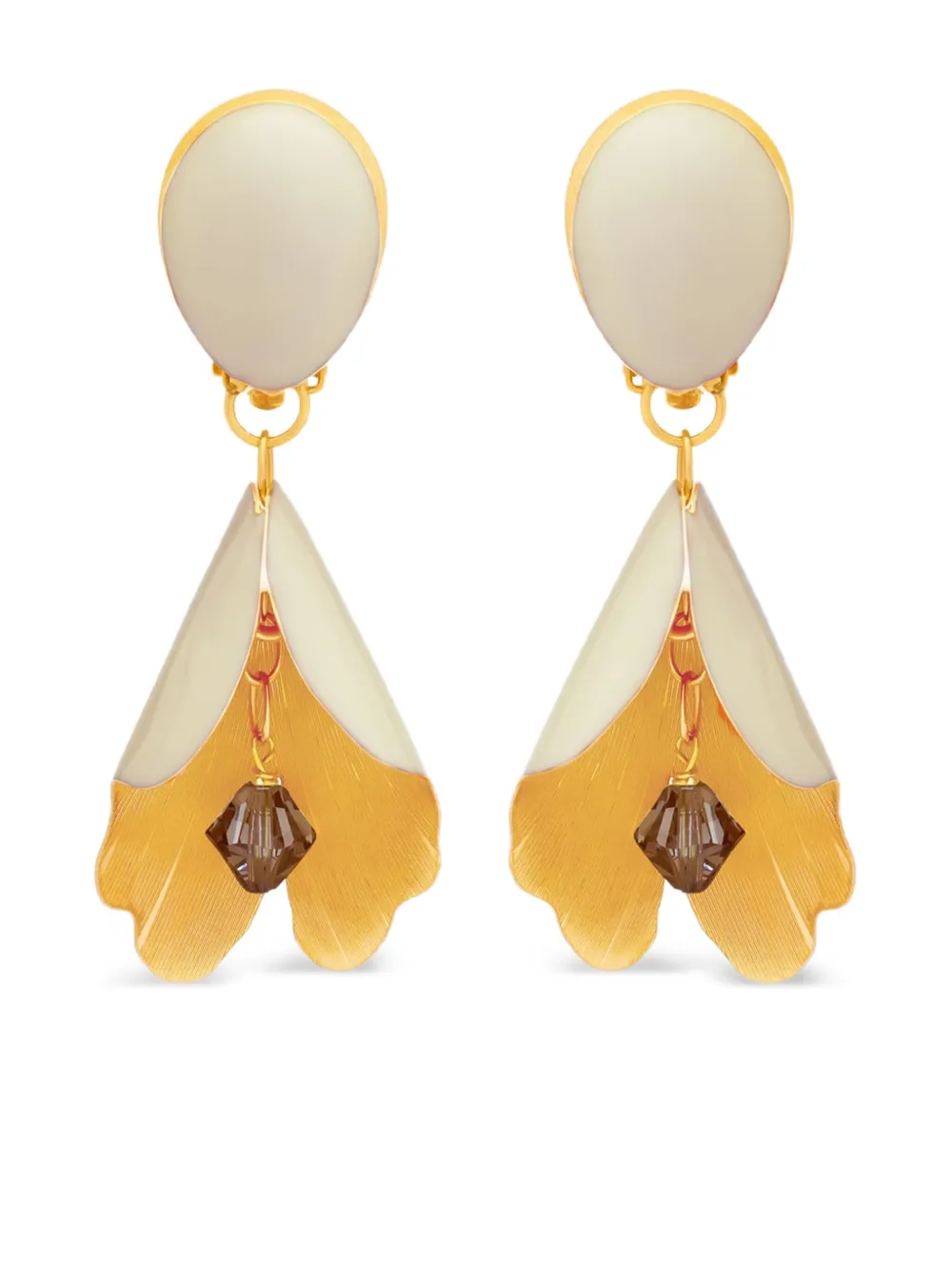Oscar De La Renta Bellflower-shaped Drop Earrings In Gold