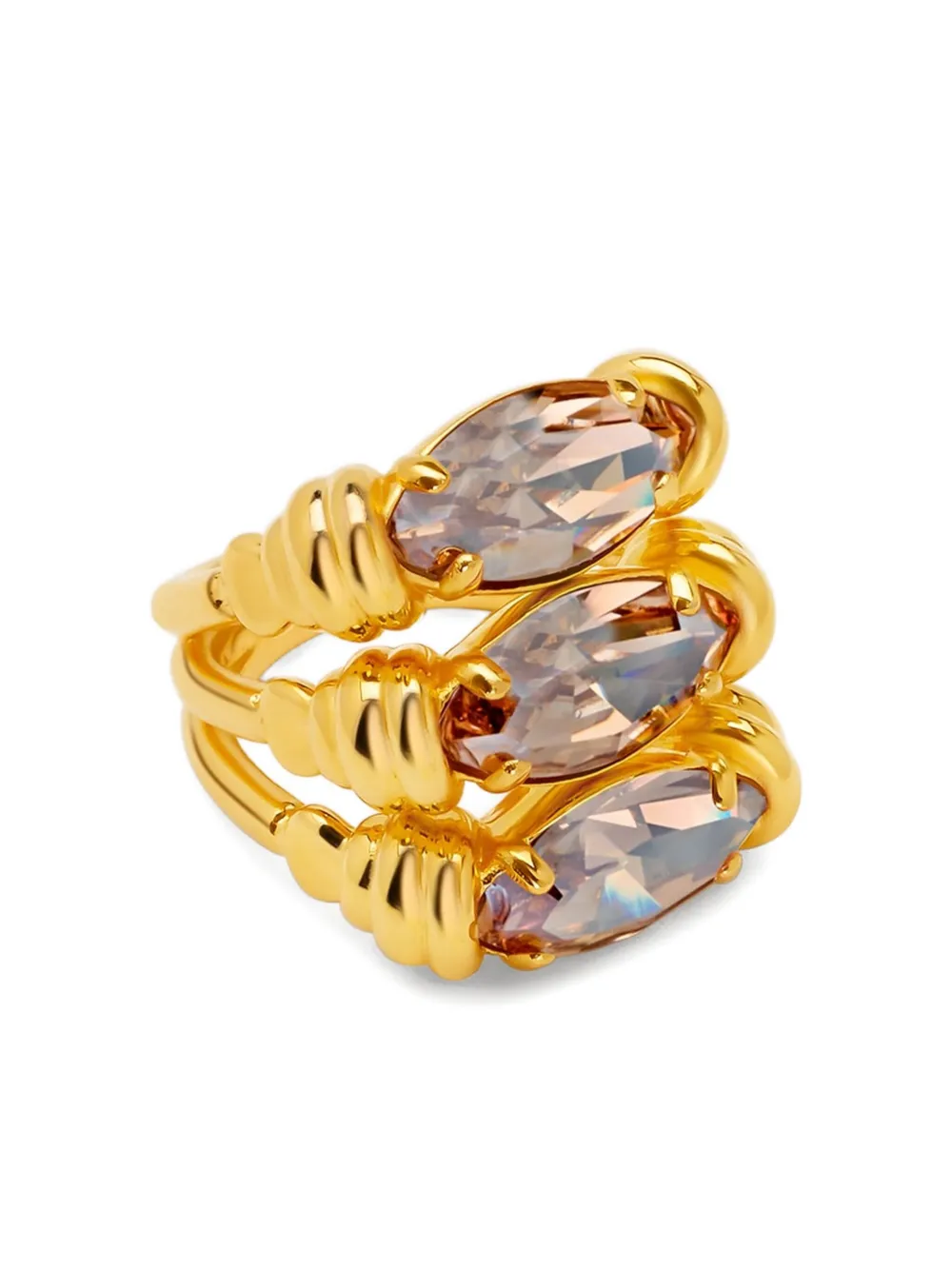 Oscar De La Renta Triple Navette Ring In Gold