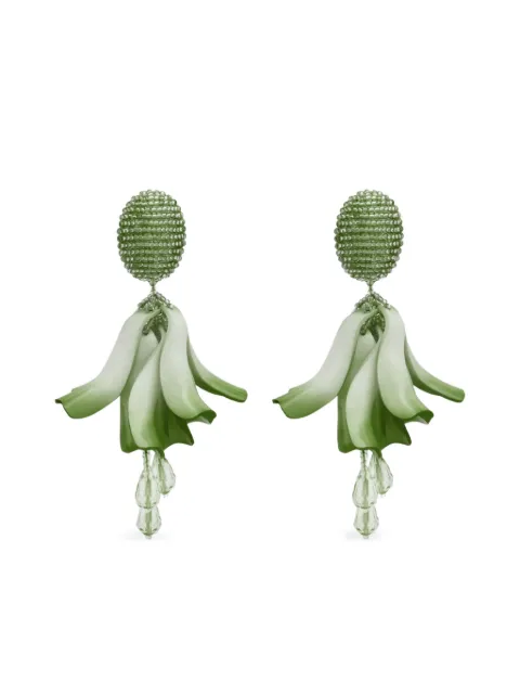 Oscar de la Renta beaded floral earrings